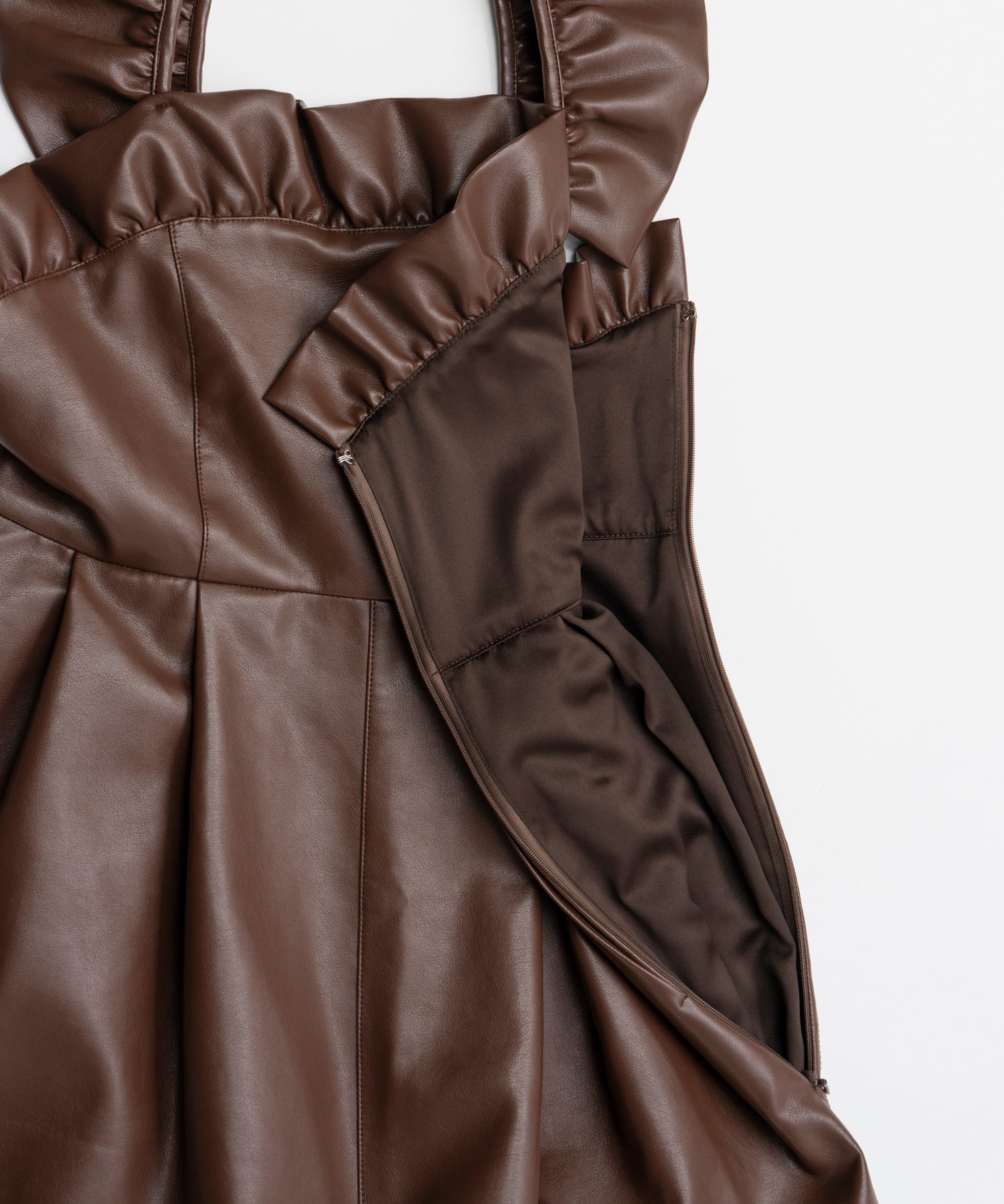 【26AUTUMN PRE-ORDER】Vegan Leather Frill Rompers