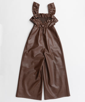 【26AUTUMN PRE-ORDER】Vegan Leather Frill Rompers