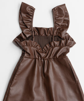【26AUTUMN PRE-ORDER】Vegan Leather Frill Rompers