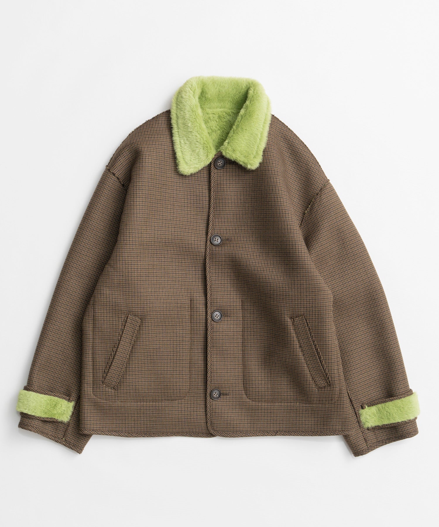 【26WINTER PRE-ORDER】Reversible Checked Boa Coat