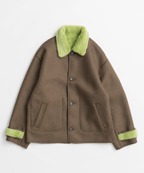 【26WINTER PRE-ORDER】Reversible Checked Boa Coat