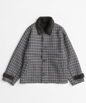 【26WINTER PRE-ORDER】Reversible Checked Boa Coat