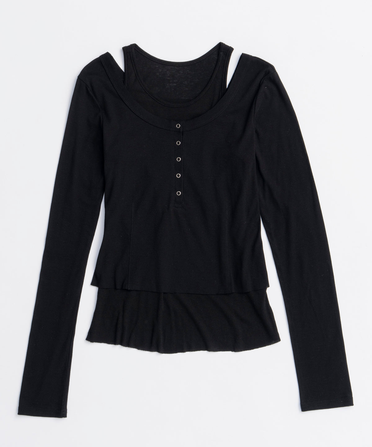 Layered Henley Neck Tops