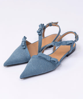 【GANNI】Multi Bow Pointy Out Ballerina