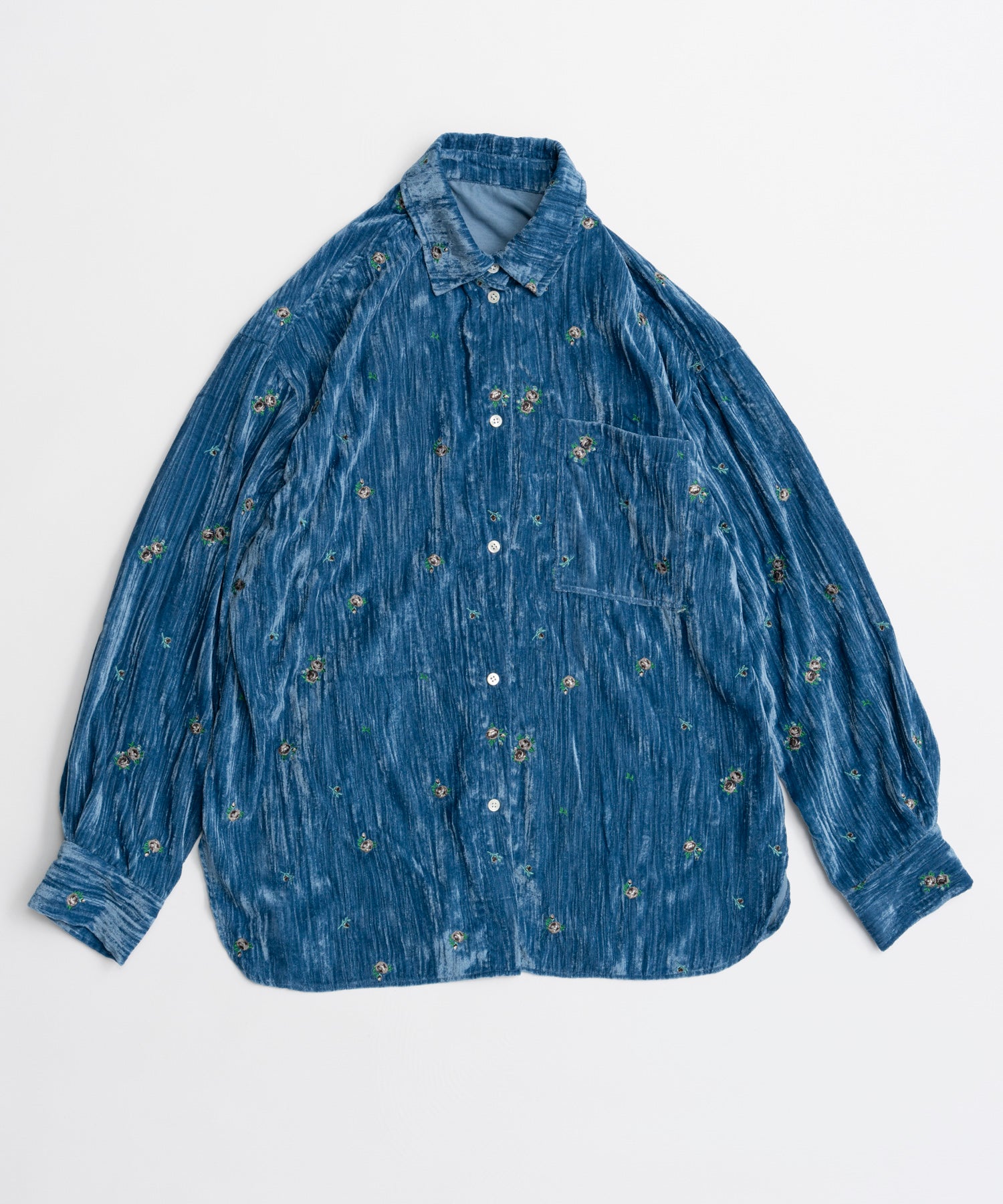 【26AUTUMN PRE-ORDER】Flower Embroidery Velour Overshirt