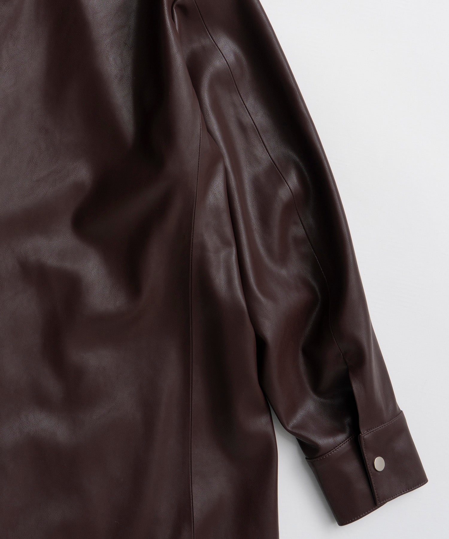 【26AUTUMN PRE-ORDER】Stand Collar Leather Long Coat