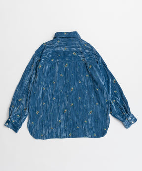 【26AUTUMN PRE-ORDER】Flower Embroidery Velour Overshirt