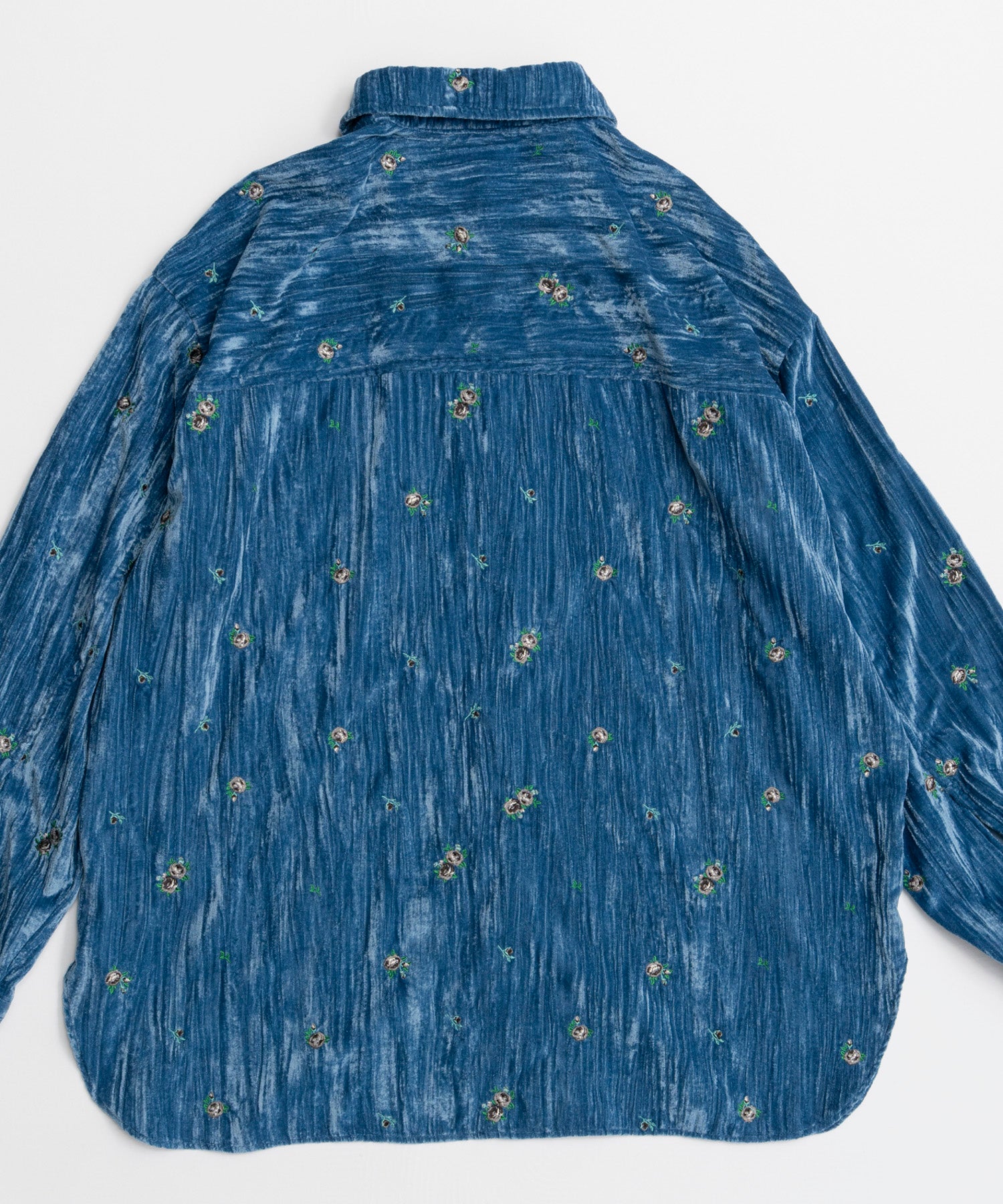 【26AUTUMN PRE-ORDER】Flower Embroidery Velour Overshirt