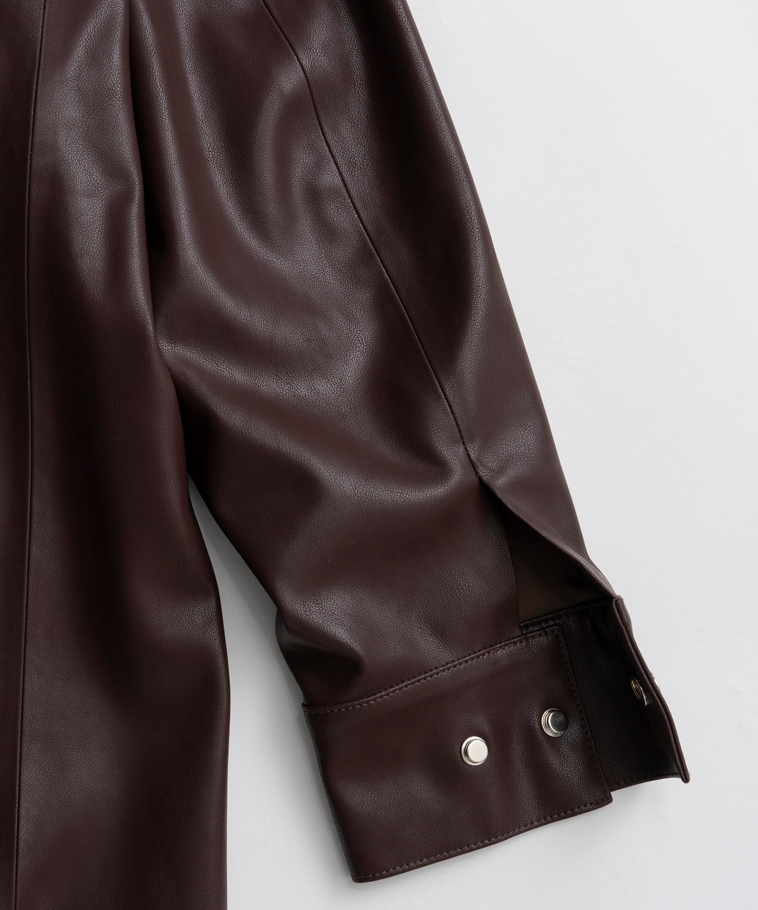 【26AUTUMN PRE-ORDER】Stand Collar Leather Long Coat