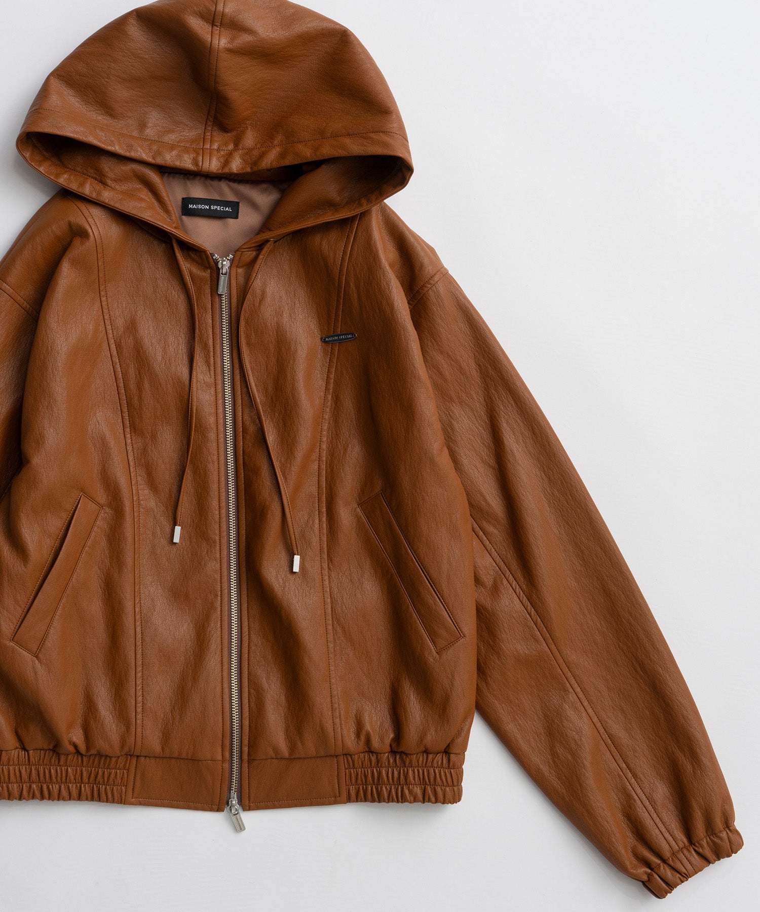 【26AUTUMN PRE-ORDER】Faux Leather Hoodie Parka