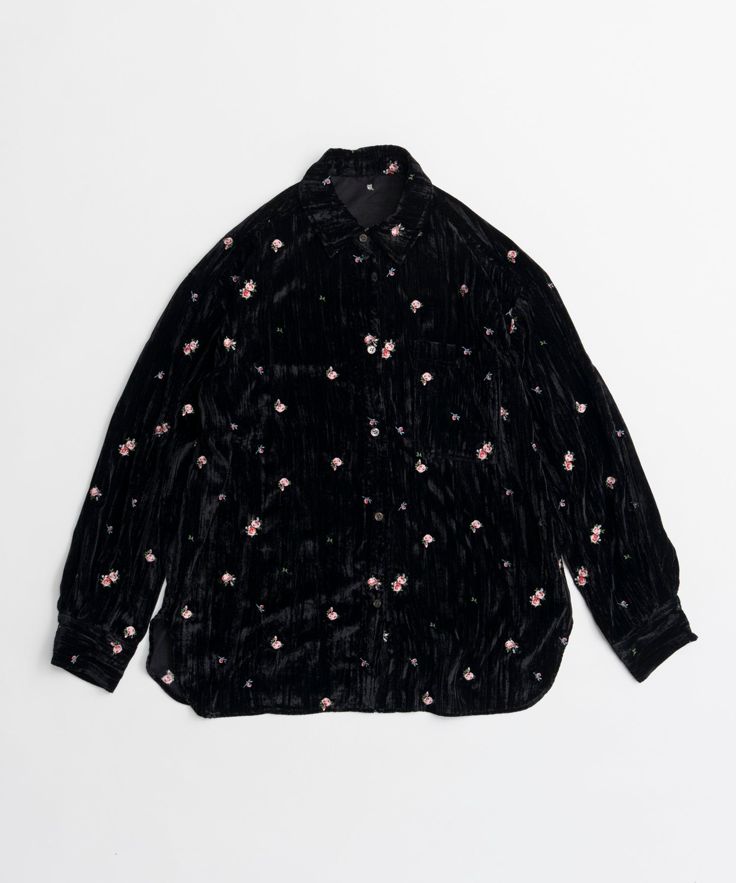 【26AUTUMN PRE-ORDER】Flower Embroidery Velour Overshirt