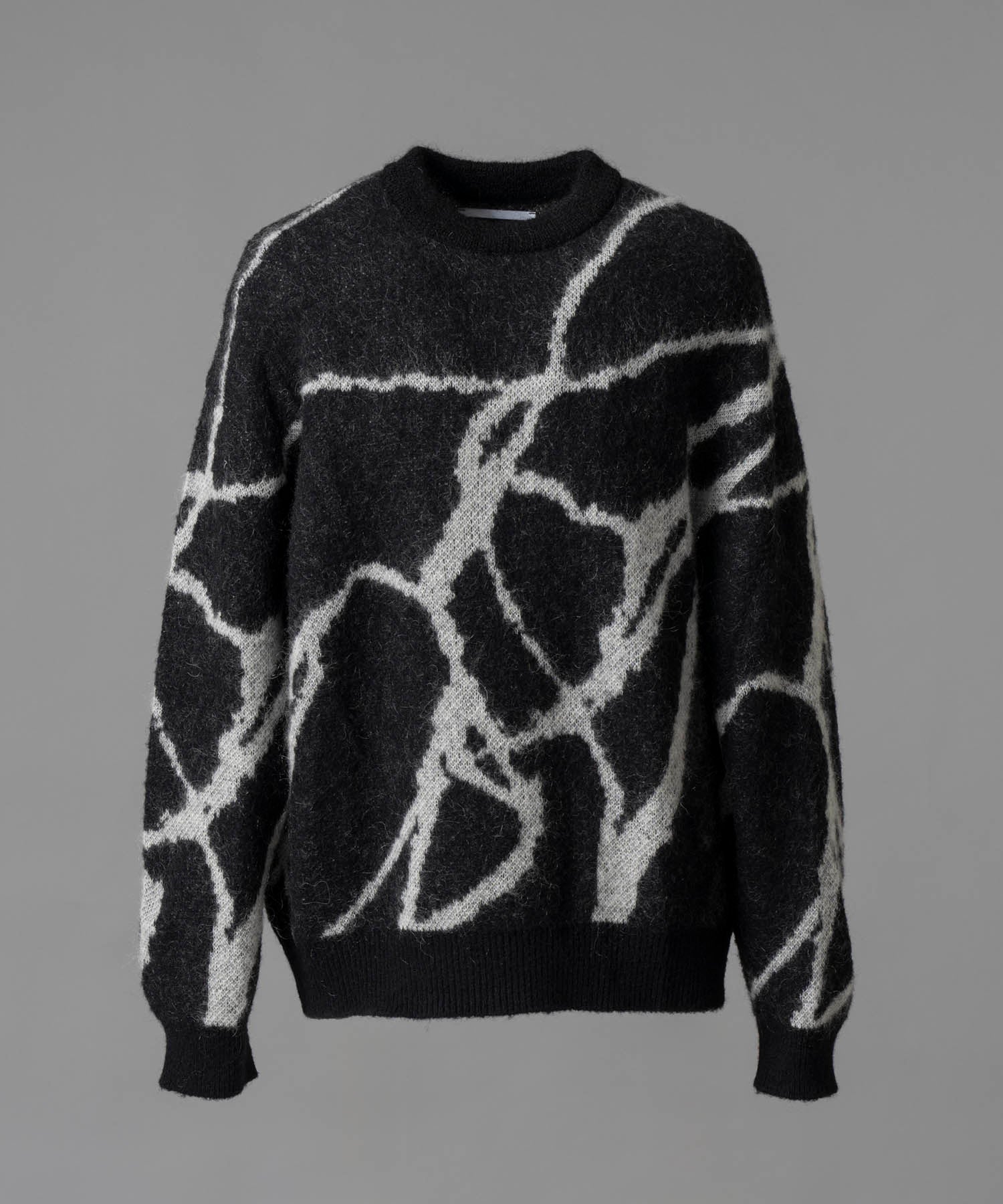 【24AW PRE-ORDER】Prime-Over Drawing Mohair Shaggy Crew Neck Knit Pullover