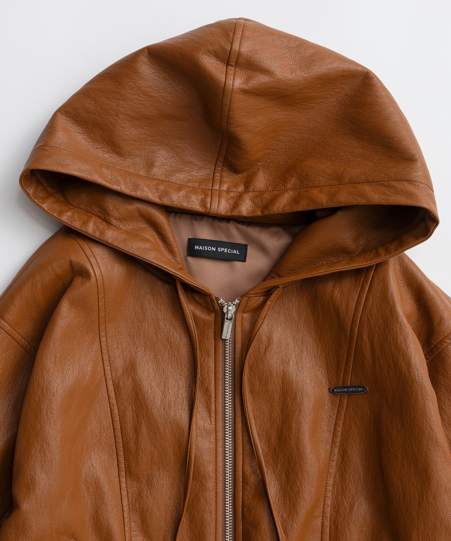 【26AUTUMN PRE-ORDER】Faux Leather Hoodie Parka