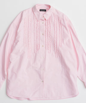 【26AUTUMN PRE-ORDER】Frill Oxford Overshirt