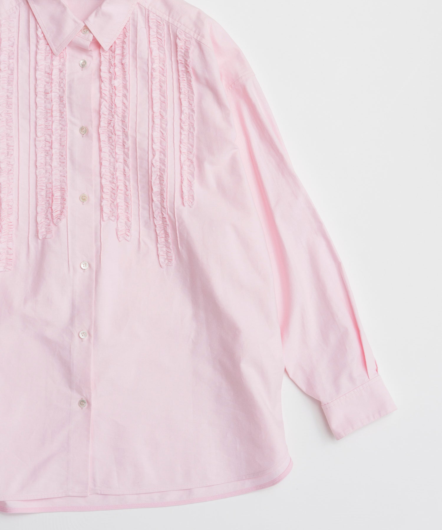 【26AUTUMN PRE-ORDER】Frill Oxford Overshirt
