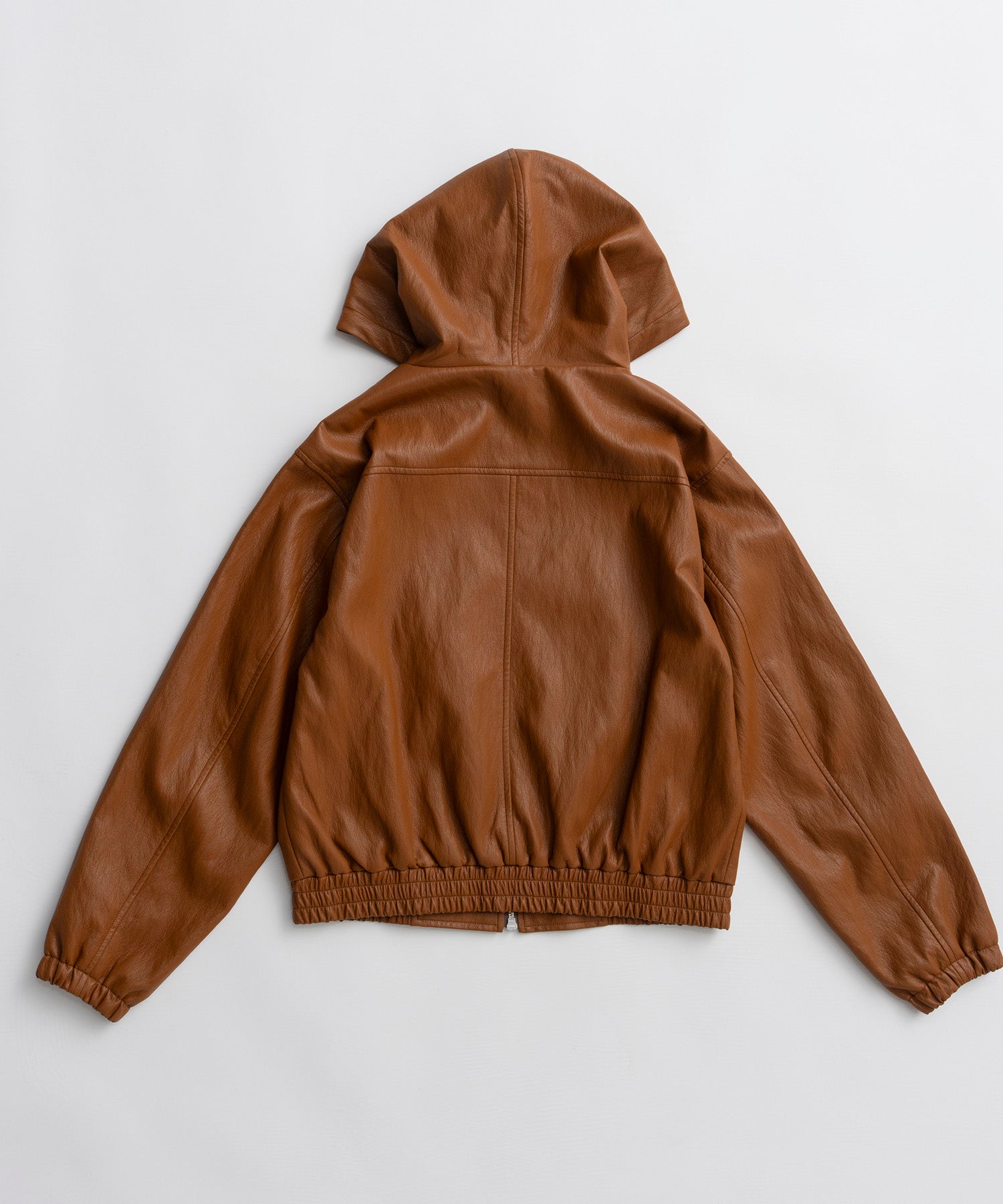 【26AUTUMN PRE-ORDER】Faux Leather Hoodie Parka