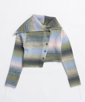 25WINTER preorder Asymmetry kasuri Knit Cardigan