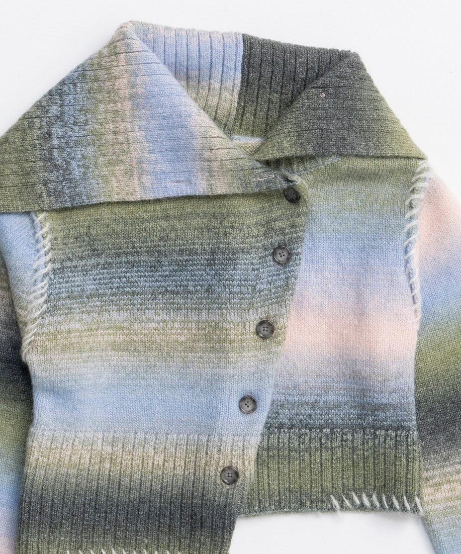 25WINTER preorder Asymmetry kasuri Knit Cardigan