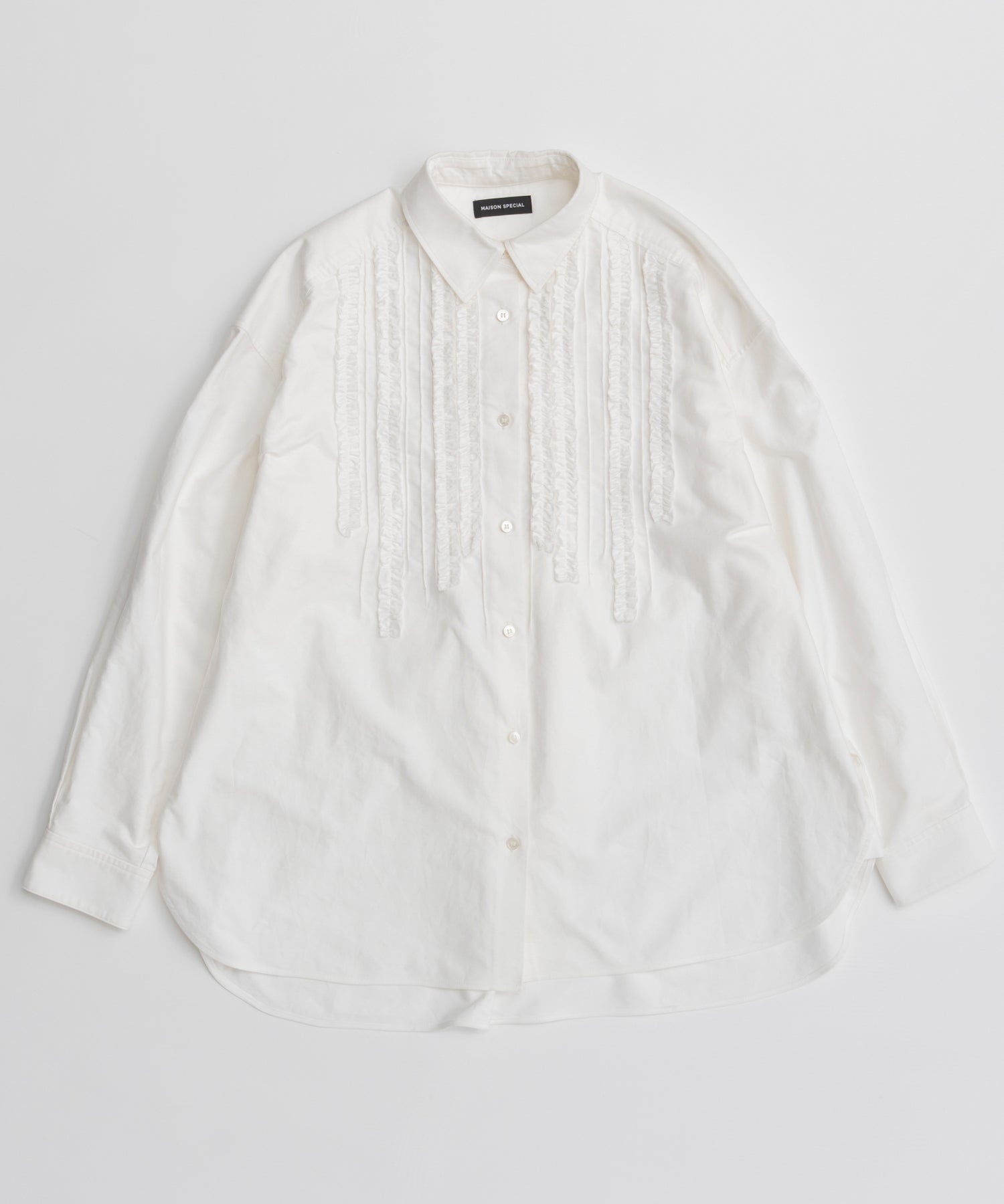 【26AUTUMN PRE-ORDER】Frill Oxford Overshirt