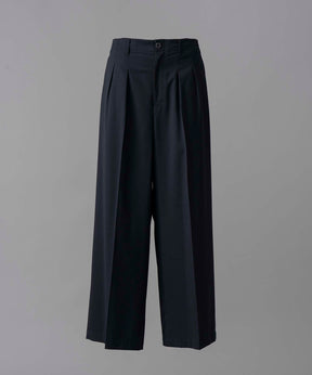 Wool Mix Continuous Town-Tuck Wide Pants