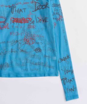 【25AUTUMN PRE-ORDER】Hand Writing Mesh Tops
