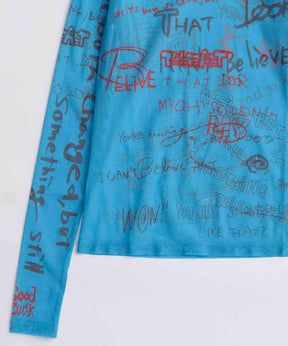 【25AUTUMN PRE-ORDER】Hand Writing Mesh Tops