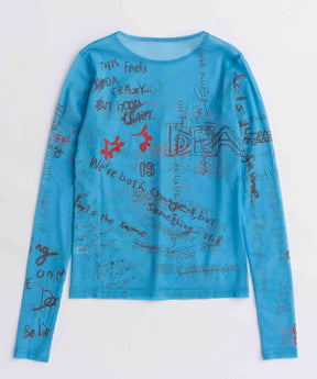 【25AUTUMN PRE-ORDER】Hand Writing Mesh Tops