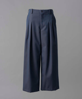 4 Colors CHAMBRAY WASHABLE WOOL PRIME-WIDE TWO TUCKS PANTS