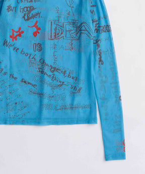 【25AUTUMN PRE-ORDER】Hand Writing Mesh Tops