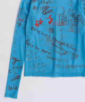 【25AUTUMN PRE-ORDER】Hand Writing Mesh Tops