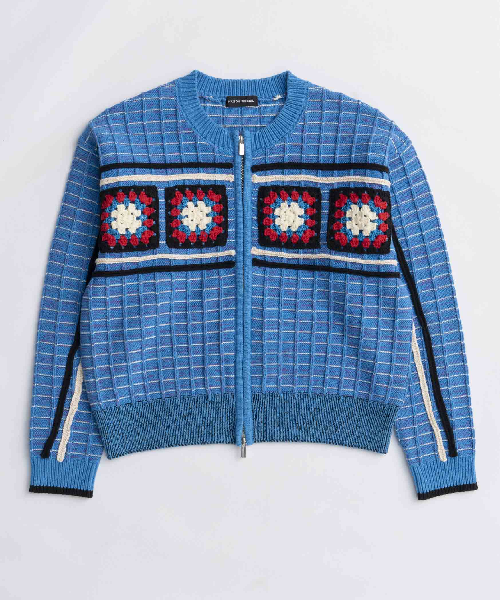 [25autumn preoder] 크로 셰 뜨개질 모티프 zip 니트 카디건