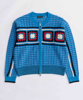 [25autumn preoder] 크로 셰 뜨개질 모티프 zip 니트 카디건