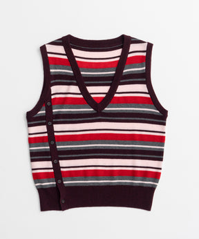 【26AUTUMN PRE-ORDER】Multi-Border Knit Vest
