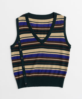 【26AUTUMN PRE-ORDER】Multi-Border Knit Vest