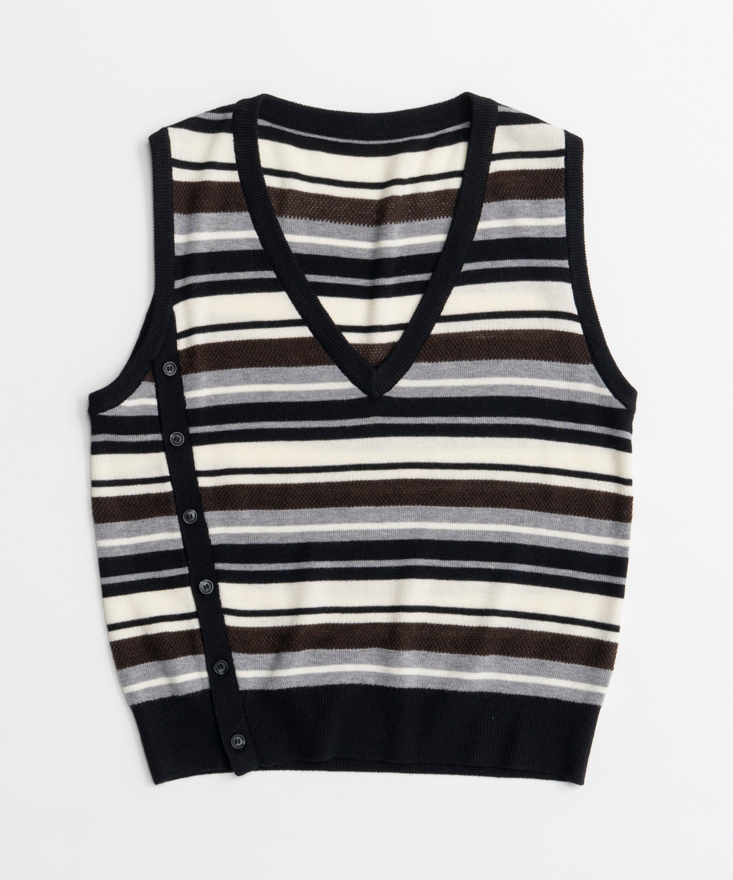 【26AUTUMN PRE-ORDER】Multi-Border Knit Vest
