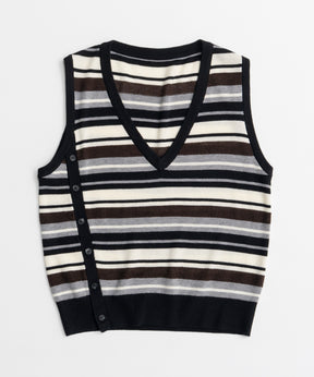 【26AUTUMN PRE-ORDER】Multi-Border Knit Vest