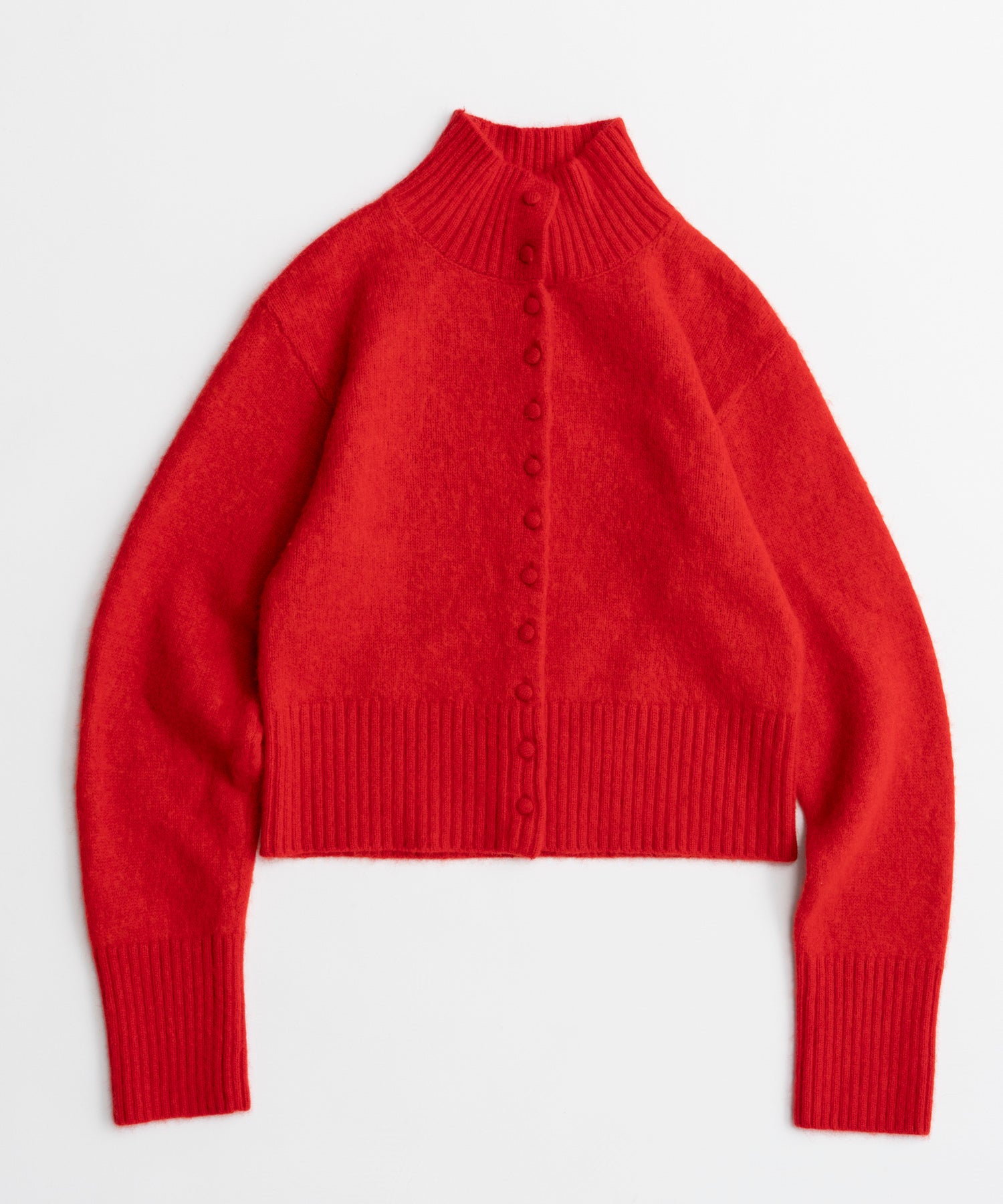 【26AUTUMN PRE-ORDER】Raccoon Blend Stand Collar Cardigan