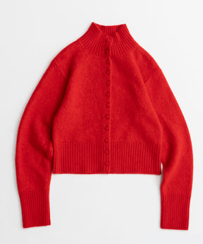 【26AUTUMN PRE-ORDER】Raccoon Blend Stand Collar Cardigan
