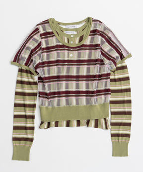 【26AUTUMN PRE-ORDER】Layered Check-Like Knit