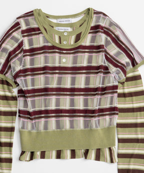 【26AUTUMN PRE-ORDER】Layered Check-Like Knit