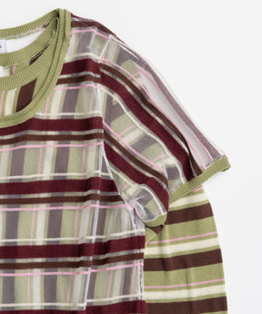【26AUTUMN PRE-ORDER】Layered Check-Like Knit