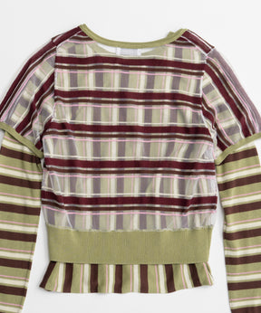 【26AUTUMN PRE-ORDER】Layered Check-Like Knit