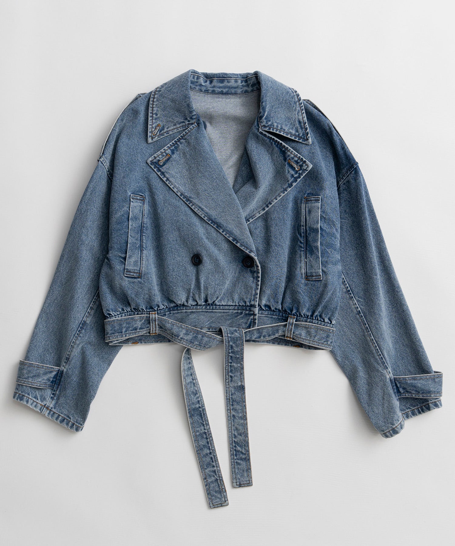 【26AUTUMN PRE-ORDER】Denim Short Trench Coat