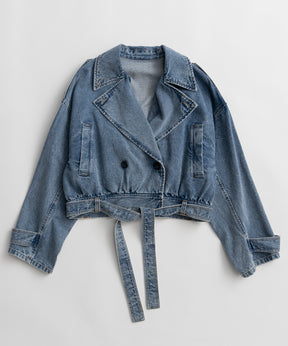 【26AUTUMN PRE-ORDER】Denim Short Trench Coat