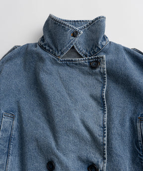 【26AUTUMN PRE-ORDER】Denim Short Trench Coat