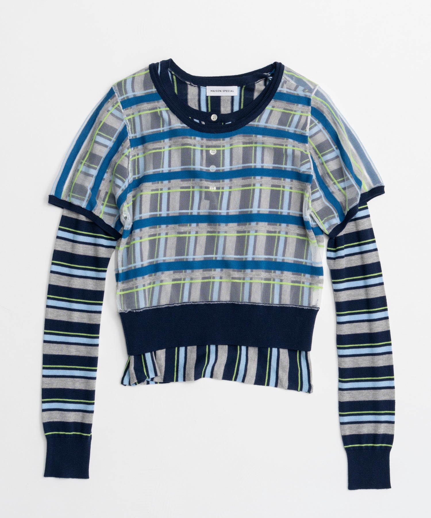 【26AUTUMN PRE-ORDER】Layered Check-Like Knit