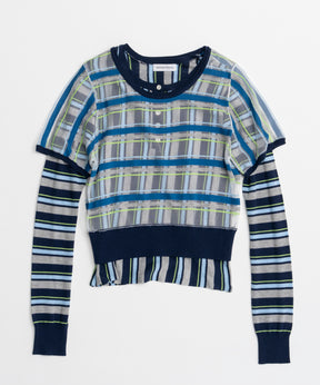 【26AUTUMN PRE-ORDER】Layered Check-Like Knit