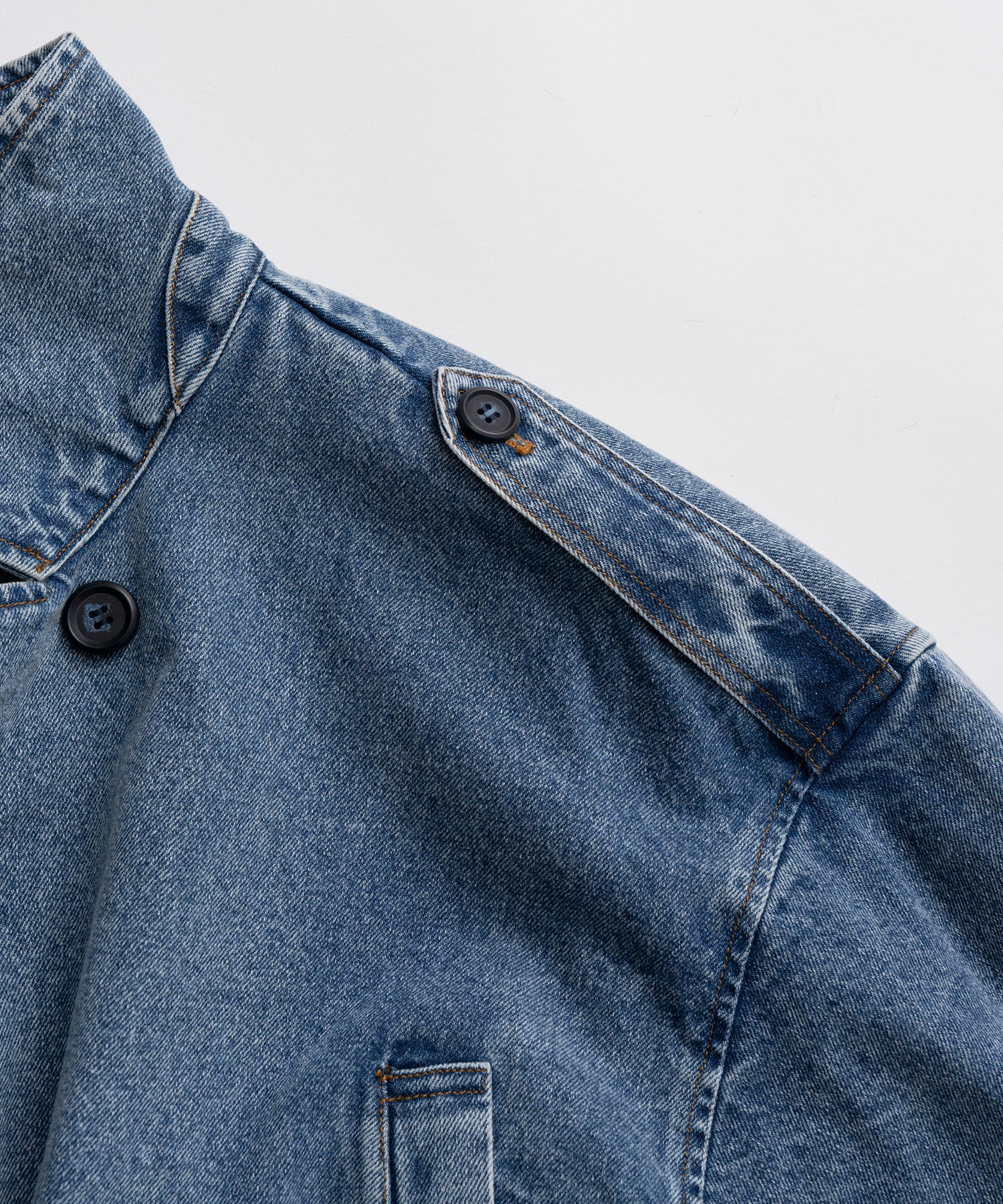 【26AUTUMN PRE-ORDER】Denim Short Trench Coat