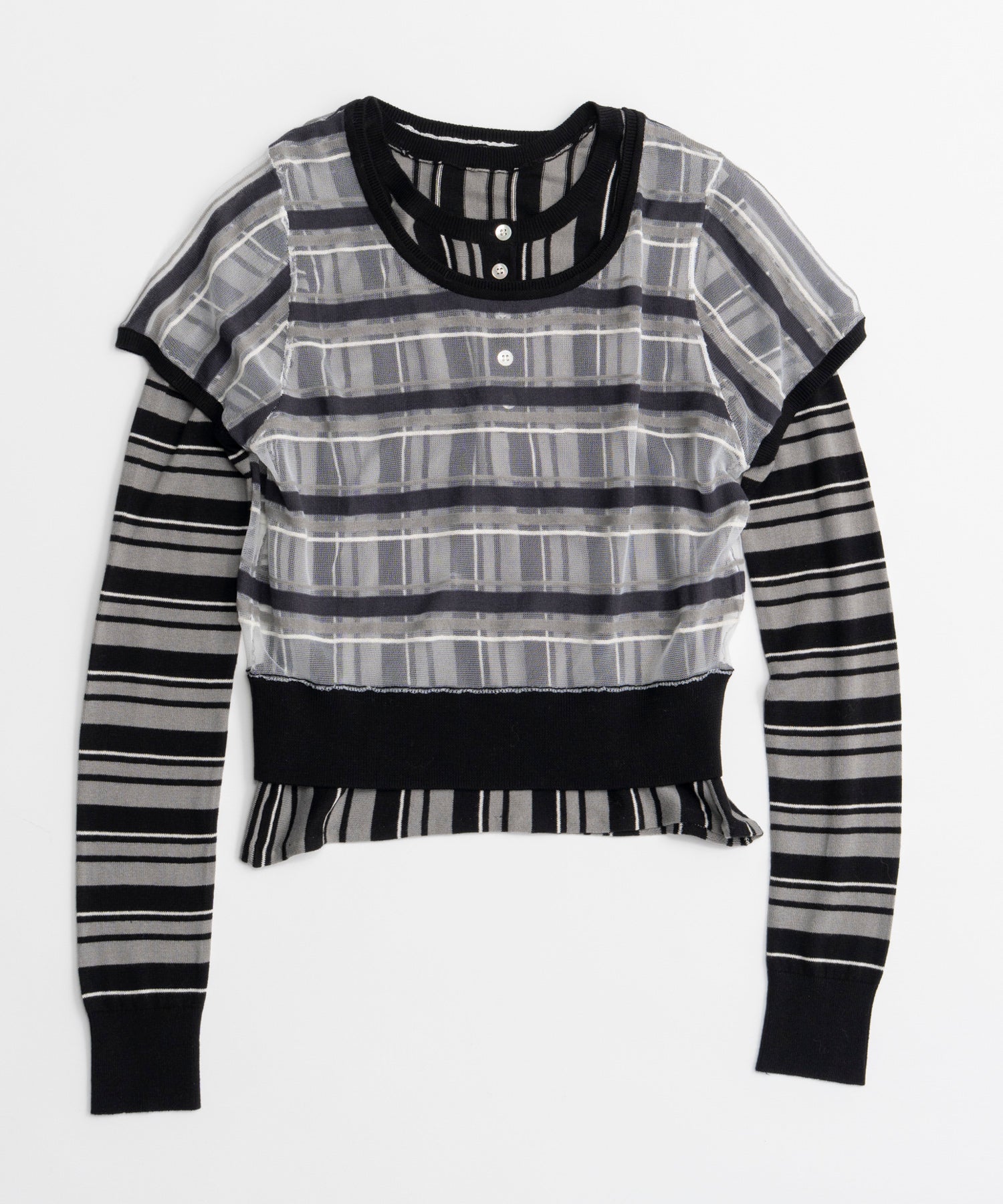 【26AUTUMN PRE-ORDER】Layered Check-Like Knit