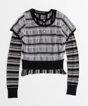【26AUTUMN PRE-ORDER】Layered Check-Like Knit